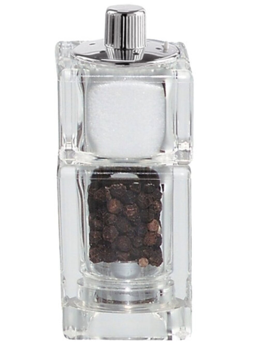 Vintage 1995 Trudeau Clear Acrylic Combo Salt & Pepper Mill New